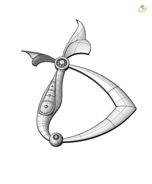 Bird-calligraphy pendants Tch 3D print model_1