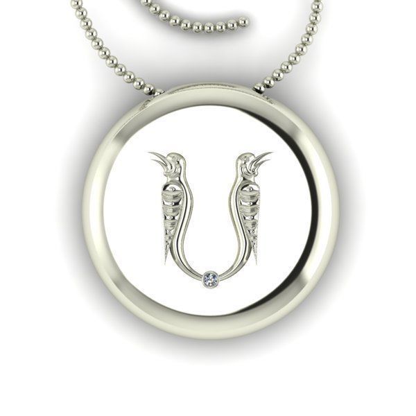 Bird-calligraphy pendants S 3D print model_12