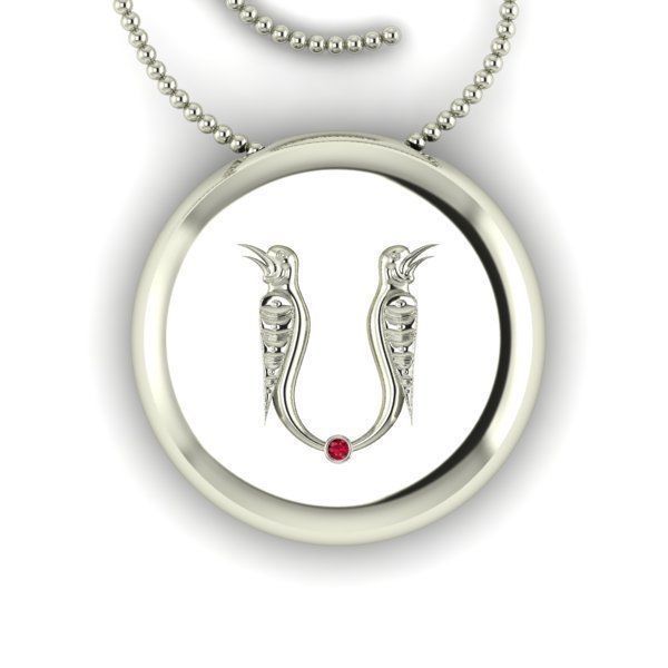 Bird-calligraphy pendants S 3D print model_14