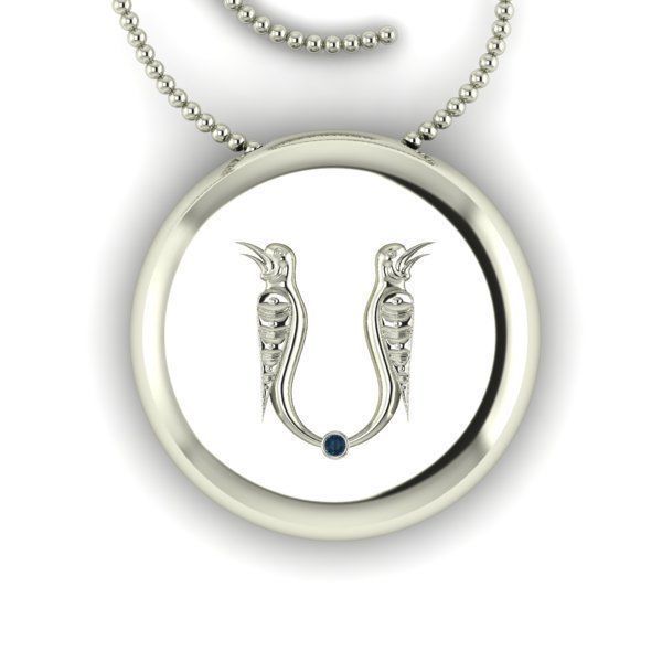 Bird-calligraphy pendants S 3D print model_11