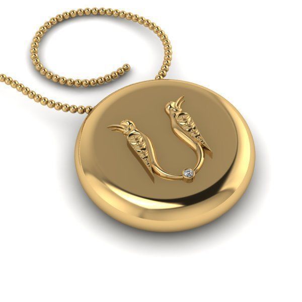Bird-calligraphy pendants S 3D print model_27