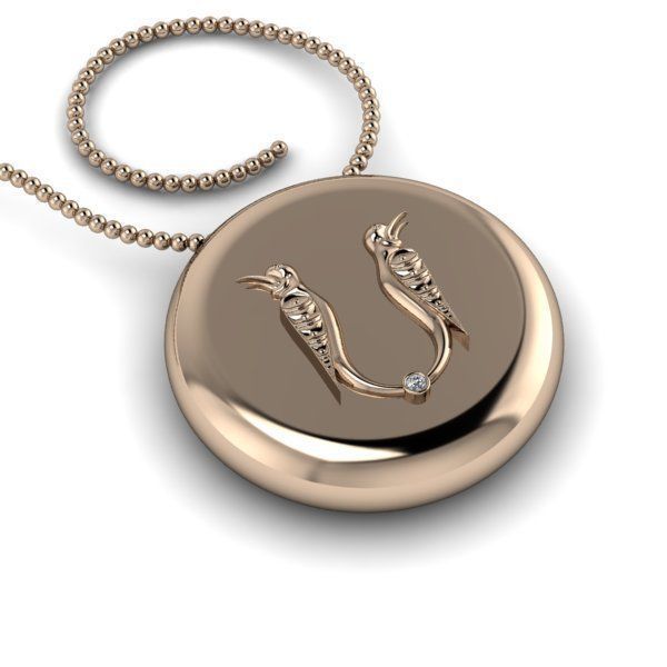 Bird-calligraphy pendants S 3D print model_20