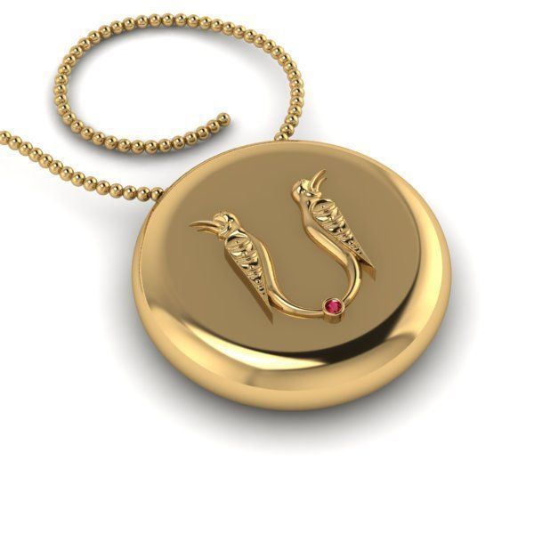 Bird-calligraphy pendants S 3D print model_29