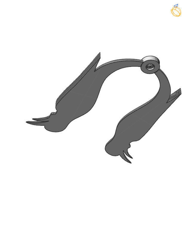 Bird-calligraphy pendants S 3D print model_2