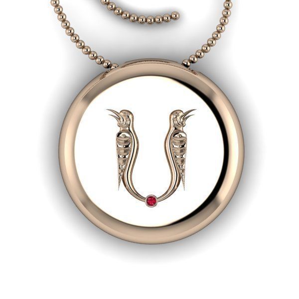 Bird-calligraphy pendants S 3D print model_10