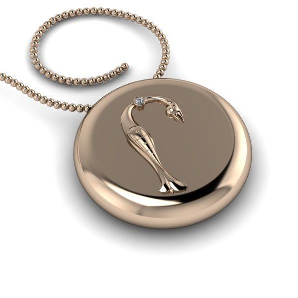 Bird-calligraphy pendants Rh 3D print model_20