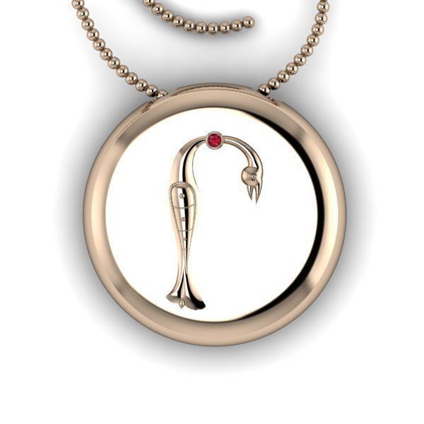 Bird-calligraphy pendants Rh 3D print model_10