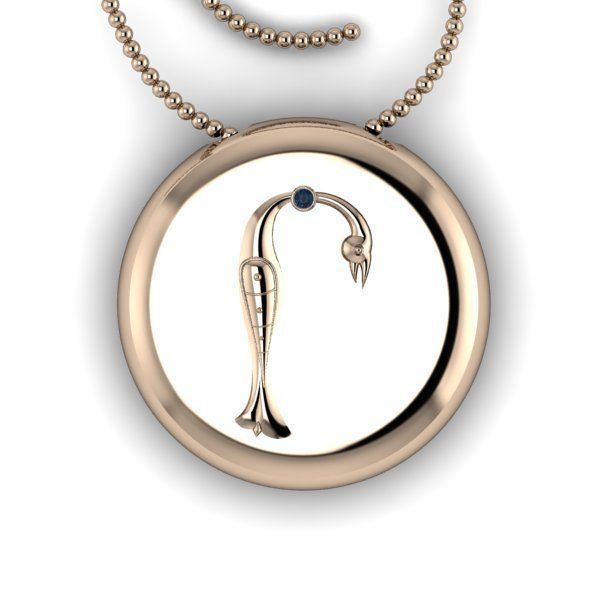 Bird-calligraphy pendants Rh 3D print model_7