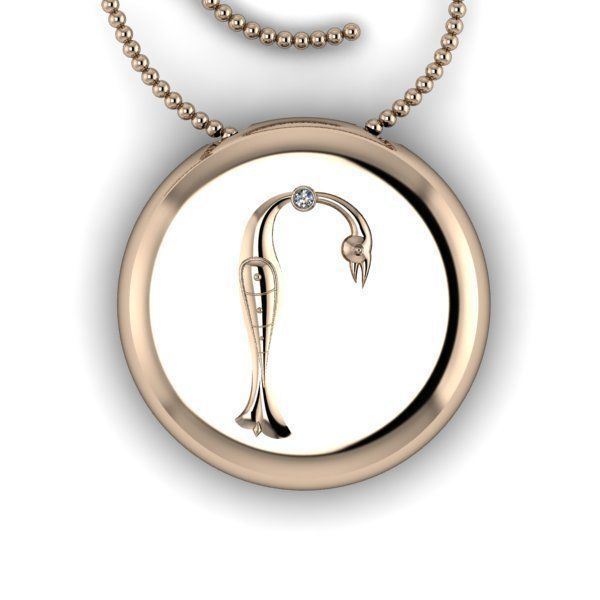 Bird-calligraphy pendants Rh 3D print model_8