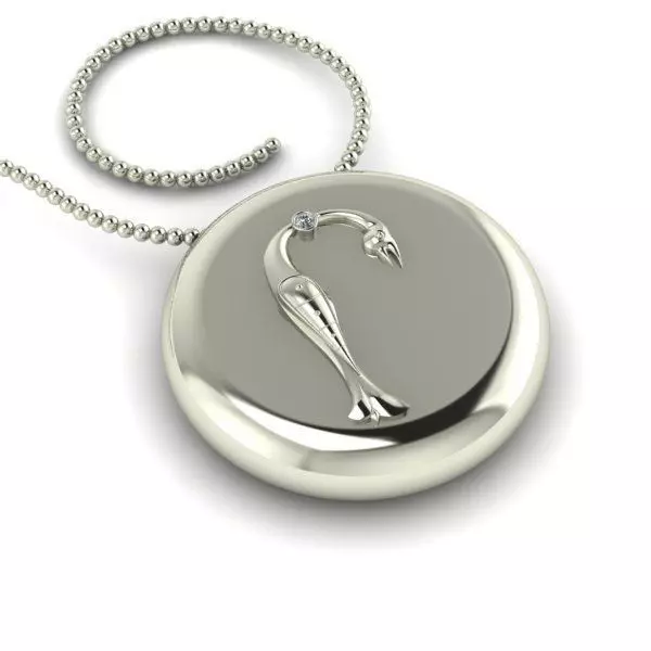 Bird-calligraphy pendants Rh 3D print model_0