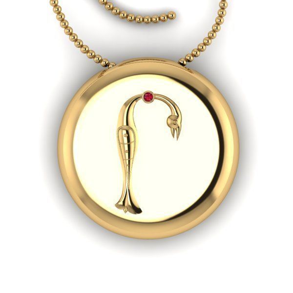 Bird-calligraphy pendants Rh 3D print model_18