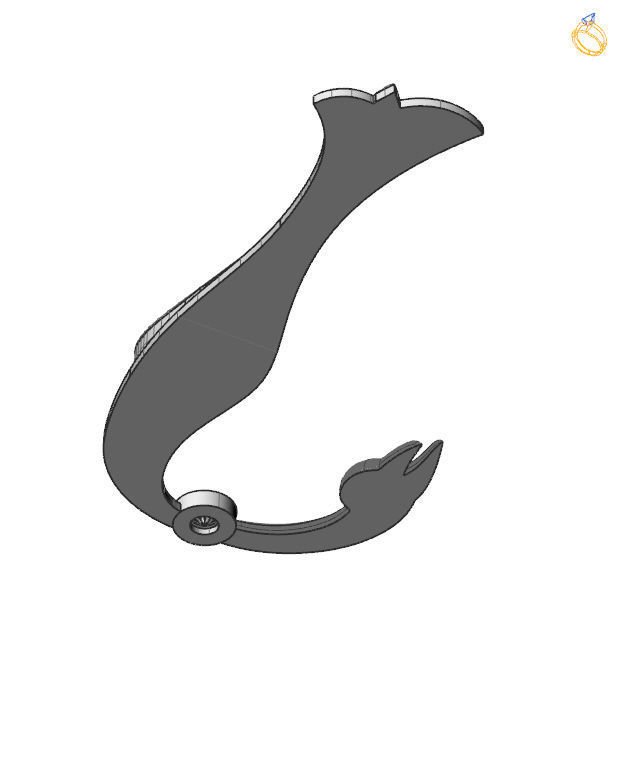 Bird-calligraphy pendants Rh 3D print model_2