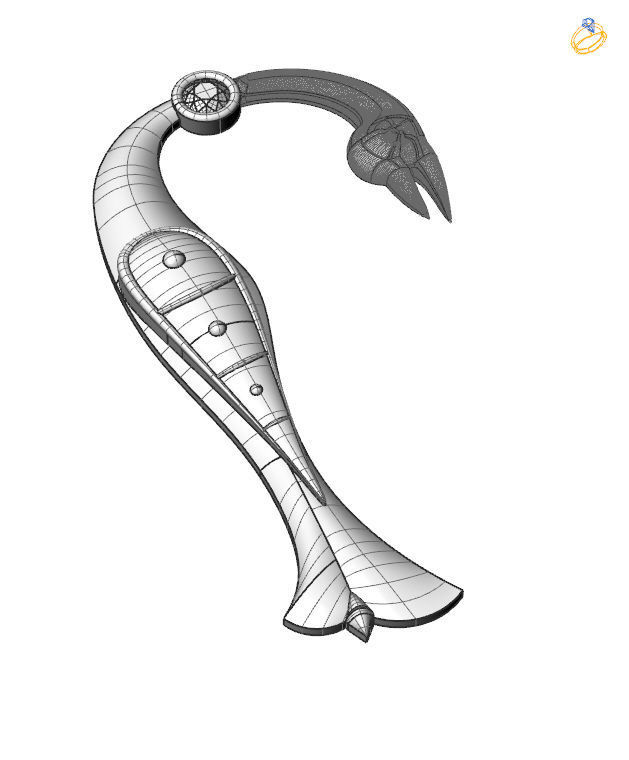 Bird-calligraphy pendants Rh 3D print model_1