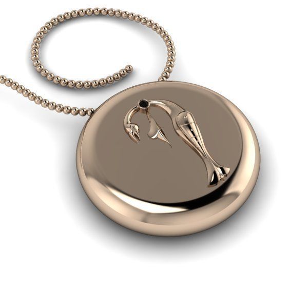 Bird-calligraphy pendants P 3D print model_21