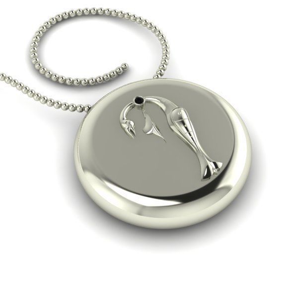 Bird-calligraphy pendants P 3D print model_24