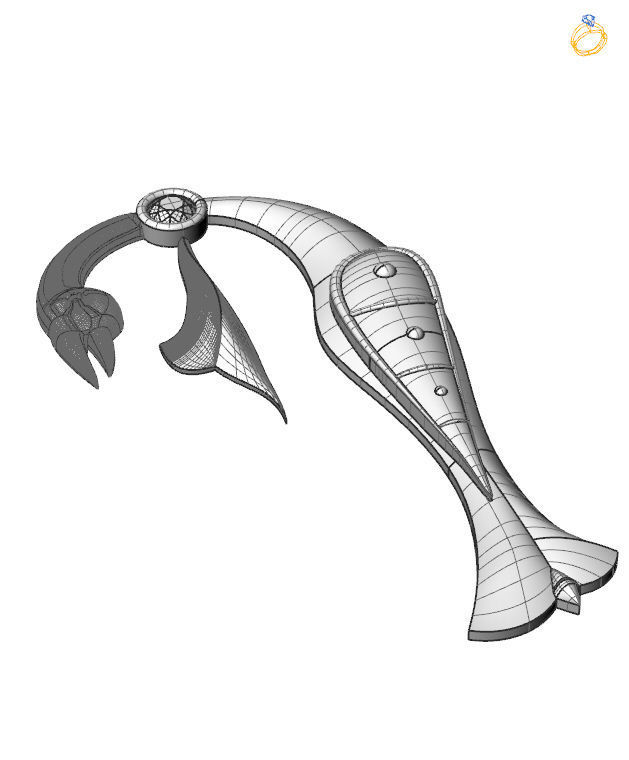 Bird-calligraphy pendants P 3D print model_1