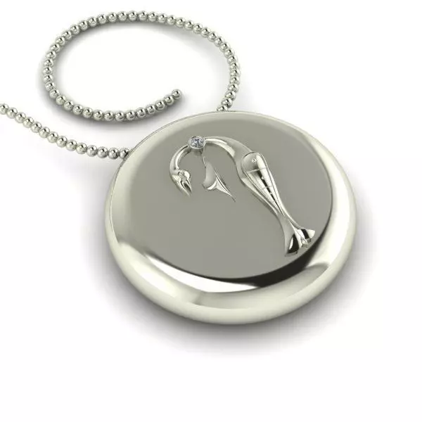 Bird-calligraphy pendants P 3D print model_0