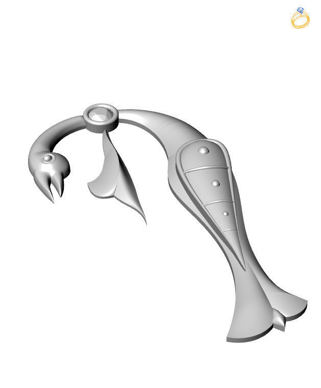 Bird-calligraphy pendants P 3D print model_3