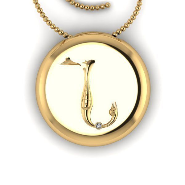 Bird-calligraphy pendants N 3D print model_16