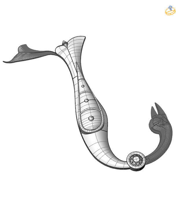 Bird-calligraphy pendants N 3D print model_1