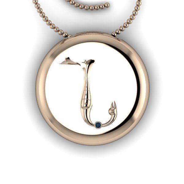 Bird-calligraphy pendants N 3D print model_7