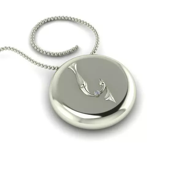 Bird-calligraphy pendants K 3D print model_0