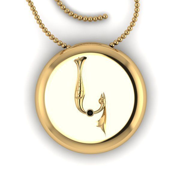 Bird-calligraphy pendants K 3D print model_17