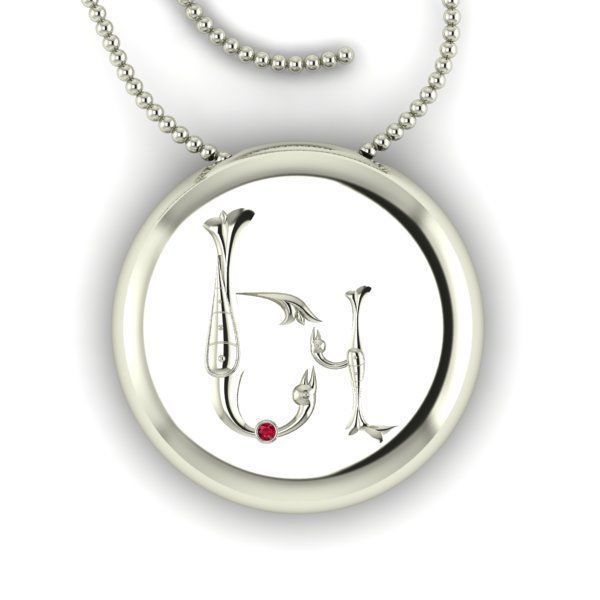 Bird-calligraphy pendants Ev 3D print model_12