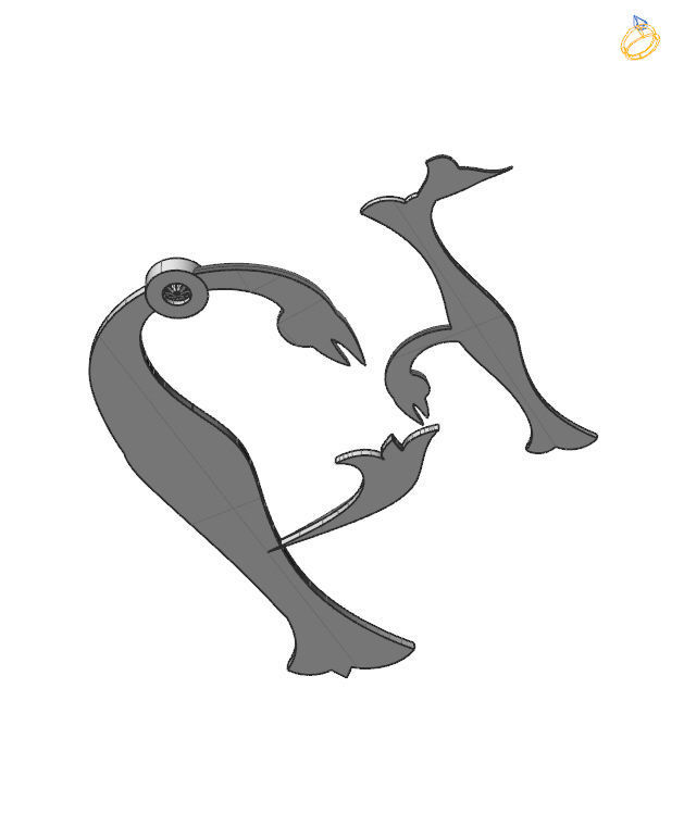 Bird-calligraphy pendants Ev 3D print model_28