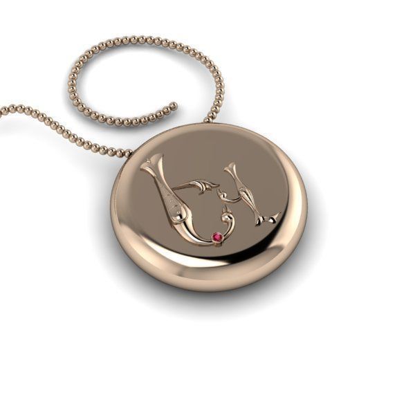 Bird-calligraphy pendants Ev 3D print model_20