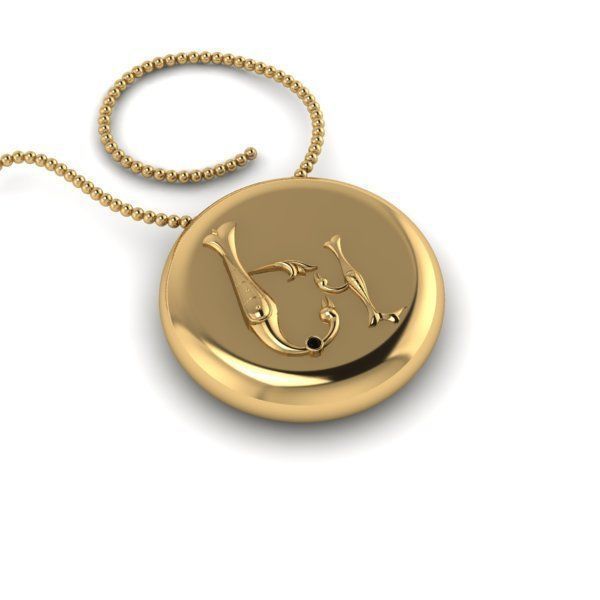 Bird-calligraphy pendants Ev 3D print model_26