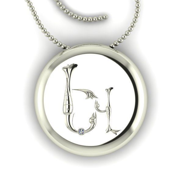 Bird-calligraphy pendants Ev 3D print model_10