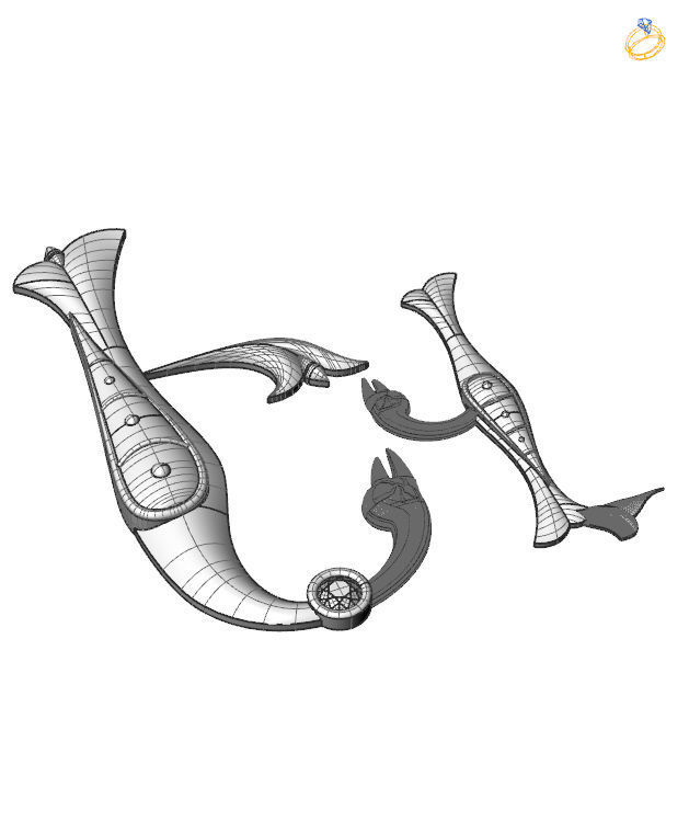 Bird-calligraphy pendants Ev 3D print model_1