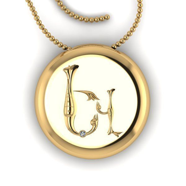 Bird-calligraphy pendants Ev 3D print model_14