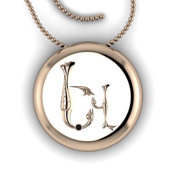 Bird-calligraphy pendants Ev 3D print model_7