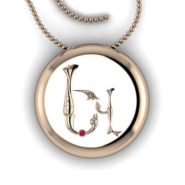 Bird-calligraphy pendants Ev 3D print model_8