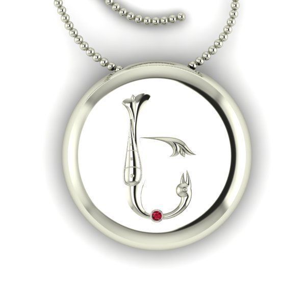 Bird-calligraphy pendants E 3D print model_13