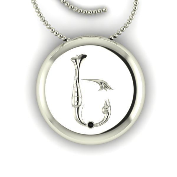 Bird-calligraphy pendants E 3D print model_12