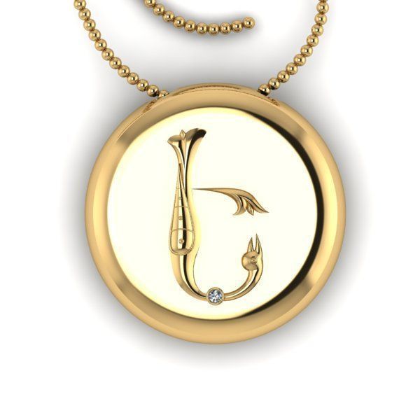 Bird-calligraphy pendants E 3D print model_16