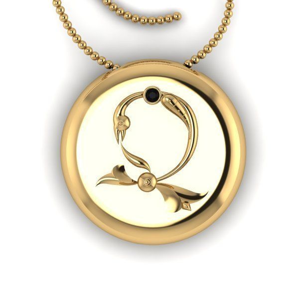 Bird-calligraphy pendants Dj 3D print model_17