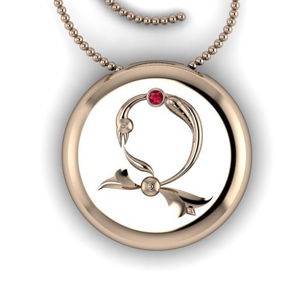 Bird-calligraphy pendants Dj 3D print model_10