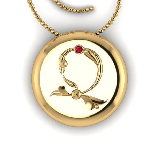 Bird-calligraphy pendants Dj 3D print model_18