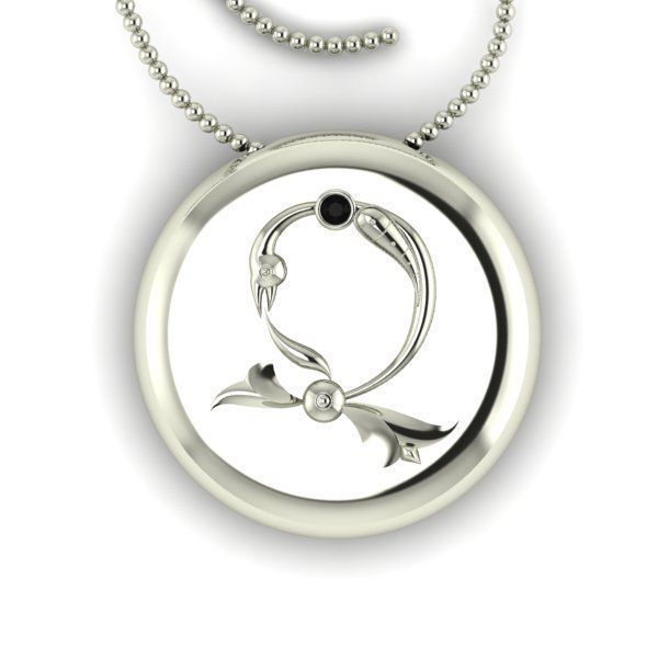 Bird-calligraphy pendants Dj 3D print model_13