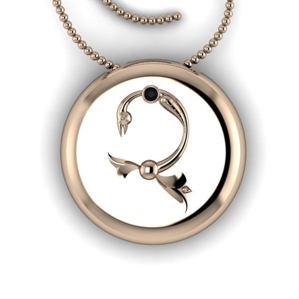 Bird-calligraphy pendants Ch 3D print model_9