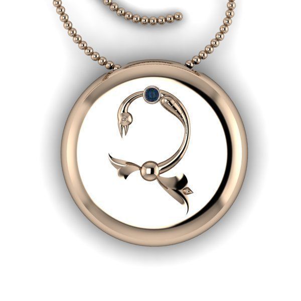 Bird-calligraphy pendants Ch 3D print model_7