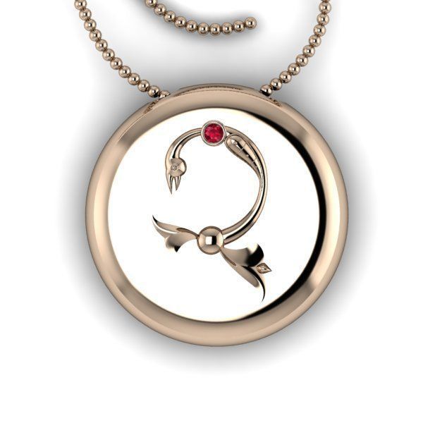 Bird-calligraphy pendants Ch 3D print model_10