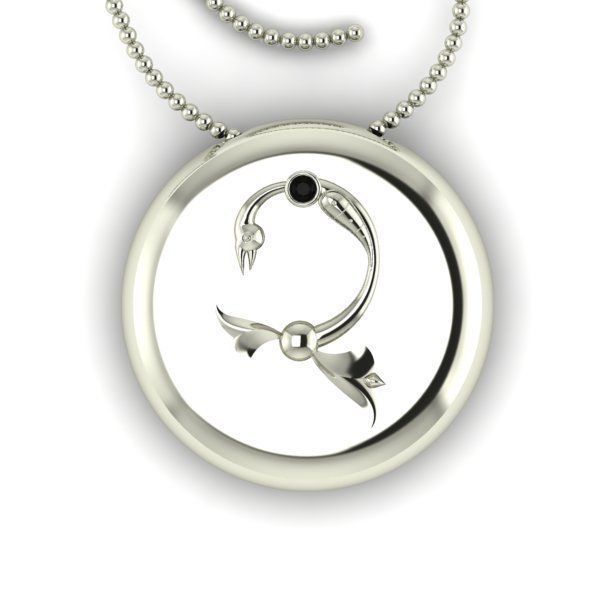 Bird-calligraphy pendants Ch 3D print model_13