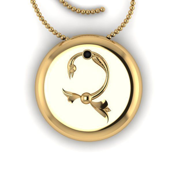 Bird-calligraphy pendants Ch 3D print model_17