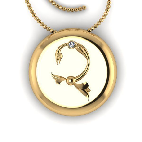 Bird-calligraphy pendants Ch 3D print model_16