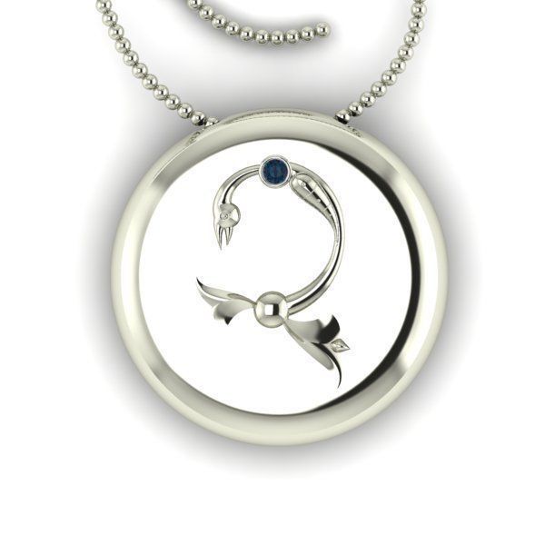 Bird-calligraphy pendants Ch 3D print model_11